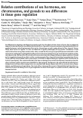 Cover page: Relative contributions of sex hormones, sex chromosomes, and gonads to sex differences in tissue gene regulation