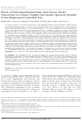 Cover page: Effects of Parent‐Implemented Early Start Denver Model Intervention on Chinese Toddlers with Autism Spectrum Disorder: A Non‐Randomized Controlled Trial