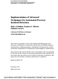 Cover page: Implementation of Advanced Techniques for Automated Freeway Incident Detection