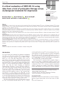 Cover page: A critical evaluation of QIDS-SR-16 using data from a trial of psilocybin therapy versus escitalopram treatment for depression.