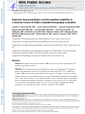 Cover page: Radiomics-based prediction of microsatellite instability in colorectal cancer at initial computed tomography evaluation