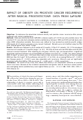 Cover page: Impact of obesity on prostate cancer recurrence after radical prostatectomy: Data from CaPSURE