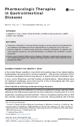 Cover page: Pharmacologic Therapies in Gastrointestinal Diseases