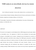 Cover page: NMR analysis on microfluidic devices by remote detection
