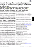 Cover page: Genomic discovery of an evolutionarily programmed modality for small-molecule targeting of an intractable protein surface