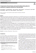 Cover page: Compensatory biomechanics and spinal loading during dynamic maneuvers in patients with chronic low back pain