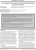 Cover page: A Case Report of Acute Transverse Myelitis Following Novel Coronavirus Infection