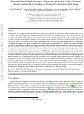 Cover page: Personal Mental Health Navigator: Harnessing the Power of Data, Personal Models, and Health Cybernetics to Promote Psychological Well-being