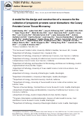 Cover page: A model for the design and construction of a resource for the validation of prognostic prostate cancer biomarkers: the Canary Prostate Cancer Tissue Microarray.