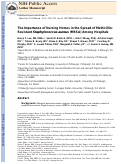 Cover page: The Importance of Nursing Homes in the Spread of Methicillin-resistant Staphylococcus aureus (MRSA) Among Hospitals