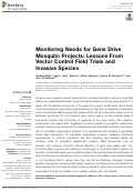 Cover page: Monitoring Needs for Gene Drive Mosquito Projects: Lessons From Vector Control Field Trials and Invasive Species