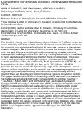 Cover page: Characterizing Sierra Nevada Snowpack Using Variable-Resolution CESM