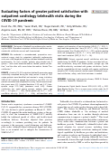 Cover page: Evaluating factors of greater patient satisfaction with outpatient cardiology telehealth visits during the COVID-19 pandemic