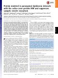 Cover page: Protein mutated in paroxysmal dyskinesia interacts with the active zone protein RIM and suppresses synaptic vesicle exocytosis.