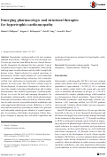 Cover page: Emerging pharmacologic and structural therapies for hypertrophic cardiomyopathy.