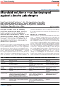 Cover page: Microbial solutions must be deployed against climate catastrophe.