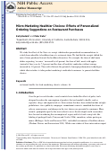 Cover page: Micro-marketing healthier choices: Effects of personalized ordering suggestions on restaurant purchases