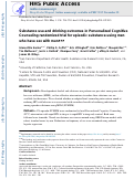 Cover page: Substance use and drinking outcomes in Personalized Cognitive Counseling randomized trial for episodic substance-using men who have sex with men