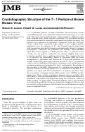 Cover page: Crystallographic Structure of the T=1 Particle of Brome Mosaic Virus