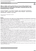 Cover page: Efficacy, Safety, and Long-Term Disease Control of Ruxolitinib Cream Among Adolescents with Atopic Dermatitis: Pooled Results from Two Randomized Phase 3 Studies.