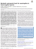 Cover page: Metabolic and genetic basis for auxotrophies in Gram-negative species