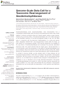 Cover page: Genome-Scale Data Call for a Taxonomic Rearrangement of Geodermatophilaceae