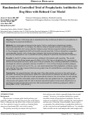 Cover page: Randomized Controlled Trial of Prophylactic Antibiotics for Dog Bites with Refined Cost Model