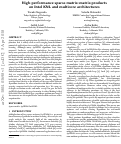 Cover page: High-Performance Sparse Matrix-Matrix Products on Intel KNL and Multicore Architectures