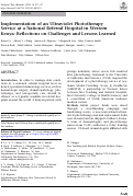 Cover page: Implementation of an Ultraviolet Phototherapy Service at a National Referral Hospital in Western Kenya: Reflections on Challenges and Lessons Learned