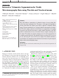 Cover page: Interactive volumetric segmentation for textile micro‐tomography data using wavelets and nonlocal means