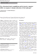 Cover page: Do a threatened native amphibian and its invasive congener differ in response to human alteration of the landscape?