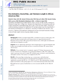 Cover page: Discrimination, racial bias, and telomere length in African-American men.