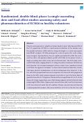 Cover page: Randomized, double-blind, phase 1a single-ascending dose and food effect studies assessing safety and pharmacokinetics of EC5026 in healthy volunteers.