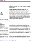 Cover page: Repeated sleep disruption in mice leads to persistent shifts in the fecal microbiome and metabolome