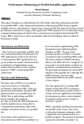 Cover page: Performance monitoring of parallel scientific applications