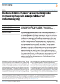 Cover page: Reduced mitochondrial calcium uptake in macrophages is a major driver of inflammaging.