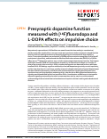 Cover page: Presynaptic dopamine function measured with [18F]fluorodopa and L-DOPA effects on impulsive choice.