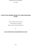 Cover page: Context-Aware Runtime Engine For Android Operating System