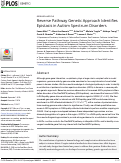 Cover page: Reverse Pathway Genetic Approach Identifies Epistasis in Autism Spectrum Disorders.