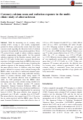 Cover page: Coronary calcium scans and radiation exposure in the multi-ethnic study of atherosclerosis