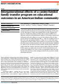 Cover page: Intergenerational effects of a casino-funded family transfer program on educational outcomes in an American Indian community.