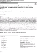 Cover page: Antidepressant Prescription Behavior Among Primary Care Clinician Providers After an Interprofessional Primary Care Psychiatric Training Program.