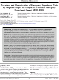Cover page: Prevalence and Characteristics of Emergency Department Visits by Pregnant People: An Analysis of a National Emergency Department Sample (2010–2020)