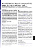 Cover page: Rational modification of protein stability by targeting surface sites leads to complicated results