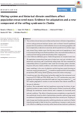 Cover page: Mating system and historical climate conditions affect population mean seed mass: Evidence for adaptation and a new component of the selfing syndrome in Clarkia