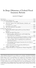 Cover page: In Deep: Dilemmas of Federal Flood Insurance Reform