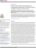 Cover page: Captive-reared Delta Smelt (Hypomesus transpacificus) exhibit high survival in natural conditions using in situ enclosures.