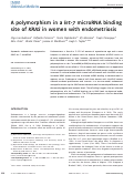 Cover page: A polymorphism in a let‐7 microRNA binding site of KRAS in women with endometriosis