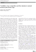 Cover page: Variability of gas composition and flux intensity in natural marine hydrocarbon seeps