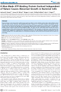 Cover page: A Man-Made ATP-Binding Protein Evolved Independent of Nature Causes Abnormal Growth in Bacterial Cells